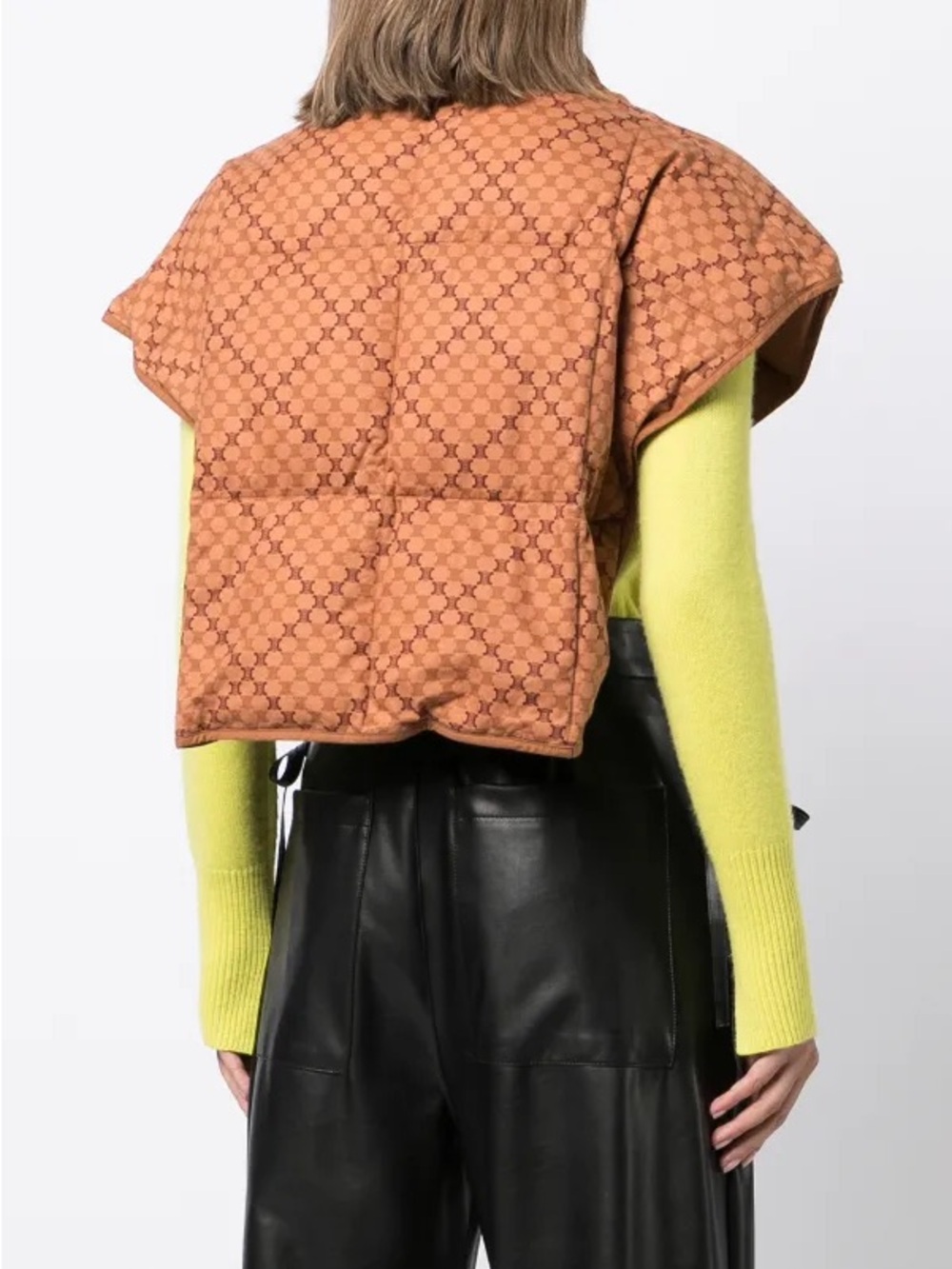 Celine Quilted Cropped Puffer Capelet - Picture 4 of 7